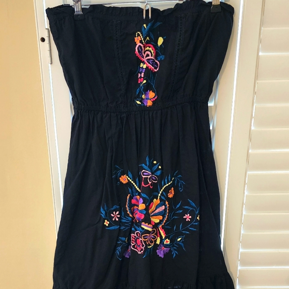 Boho Strapless Floral Dress
